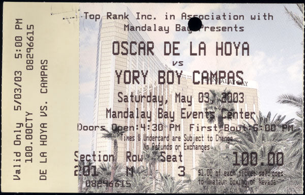 DE LA HOYA, OSCAR-YORI BOY CAMPAS STUBLESS TICKET (2003)