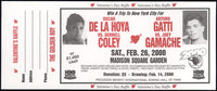 DE LA HOYA, OSCAR-DERREL COLEY & ARTURO GATTI-JOEY GAMACHE FULL RAFFLE TICKET (2000)