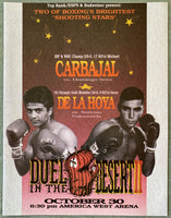 DE LA HOYA, OSCAR-NARCISCO VALENZUELA & MICHAEL CARBAJAL-DOMINGO SOSA OFFICIAL PROGRAM (1993-SIGNED BY MICHAEL BUFFER)
