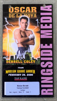 DE LA HOYA, OSCAR-DERRELL COLEY RINGSIDE MEDIA CREDENTIAL (2000)