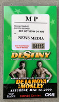 DE LA HOYA, OSCAR-SUGAR SHANE MOSLEY NEWS MEDIA CREDENTIAL (2000)