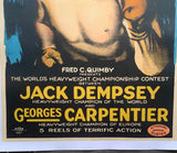 DEMPSEY, JACK-GEORGES CARPENTIER ORIGINAL FIGHT FILM POSTER (1921)