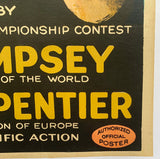 DEMPSEY, JACK-GEORGES CARPENTIER ORIGINAL FIGHT FILM POSTER (1921)