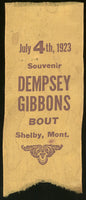 DEMPSEY, JACK-TOMMY GIBBONS SOUVENIR RIBBON (1923)