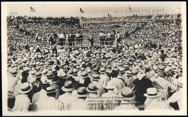 DEMPSEY, JACK-JESS WILLARD SOUVENIR POSTCARD (1919)