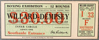 DEMPSEY, JACK-JESS WILLARD FULL TICKET (1919-DEMPSEY WINS TITLE-PSA/DNA EX 5)