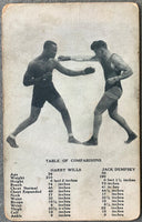 DEMPSEY, JACK & HARRY WILLS EXHIBIT CARD (CIRCA 1926)