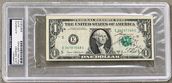 DEMPSEY, JACK INK SIGNED DOLLAR BILL (PSA/DNA)