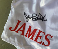 DOUGLAS, JAMES "BUSTER" SIGNED BOXING TRUNKS (JSA AUTHENTICATED)