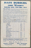 DUBOURG, JULES-EDDIE MCGOORTY STADIUM CARD (1914)