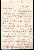 DUNDEE, ANGELO HAND WRITTEN LETTER (1964-PROPOSED WILLIE PASTRANO FIGHT)