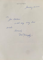 DUNPHY, DON SIGNED LETTER (ON HIS LETTERHEAD-1976)