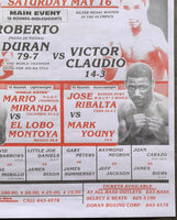 DURAN, ROBERTO-VICTOR CLAUDIO RARE ON SITE POSTER (1987)