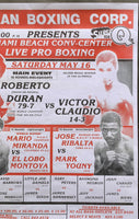 DURAN, ROBERTO-VICTOR CLAUDIO RARE ON SITE POSTER (1987)