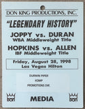 DURAN, ROBERTO-WILLIAM JOPPY & BERNARD HOPKINS-ROBERT ALLEN MEDIA CREDENTIAL (1998)