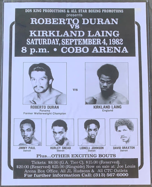 DURAN, ROBERTO-KIRKLAND LAING RARE ON SITE POSTER (1982)