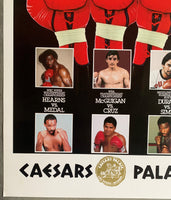 DURAN, ROBERTO-ROBBIE SIMS & HEARNS-MEDAL & MCGUIGAN-CRUZ ON SITE POSTER (1986-RARE VARIATION)