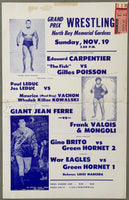 ANDRE THE GIANT-FRANK VALOIS & MONGOLI & EDOUARD-GILLES POISSON & KILLER KOWALSKI & MAURICE VACHON-PAIL & JOS LEDUC ON SITE POSTER (1972)