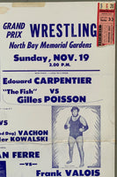 ANDRE THE GIANT-FRANK VALOIS & MONGOLI & EDOUARD-GILLES POISSON & KILLER KOWALSKI & MAURICE VACHON-PAIL & JOS LEDUC ON SITE POSTER (1972)