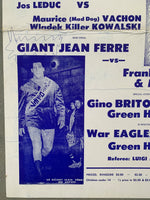 ANDRE THE GIANT-FRANK VALOIS & MONGOLI & EDOUARD-GILLES POISSON & KILLER KOWALSKI & MAURICE VACHON-PAIL & JOS LEDUC ON SITE POSTER (1972)