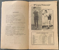 FIRPO, LUIS-JIM TRACEY OFFICIAL PROGRAM (1922)