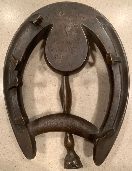 FITZSIMMONS, ROBERT SOUVENIR HORSESHOE (1897)