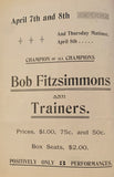 FITZSIMMONS, ROBERT THEATRE PROGRAM (1897-AS CHAMPION)