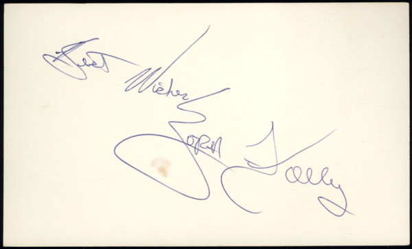 FOLLEY, ZORA INK SIGNED INDEX CARD (PSA/DNA)