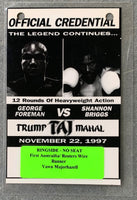 FOREMAN, GEORGE-SHANNON BRIGGS OFFICIAL CREDENTIAL (1997)