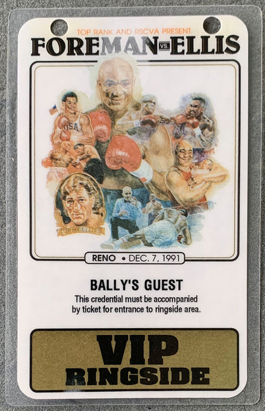 FOREMAN, GEORGE-JIMMY ELLIS VIP RINGSIDE CREDENTIAL (1991)