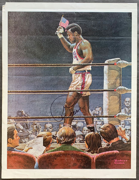 FOREMAN, GEORGE SIGNED PRINT BY ROBERT GUNN