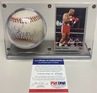 FOREMAN, GEORGE SIGNED BASEBALL (PSA/DNA AUTHENTICATED)