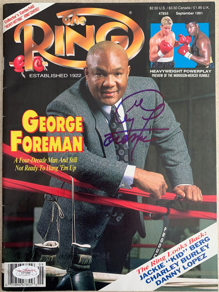 FOREMAN, GEORGE SIGNED RING MAGAZINE (JSA AUTHENTICATED)