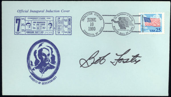 FOSTER, BOB SIGNED HALL OF FAME FIRST DAY COVER (1990)