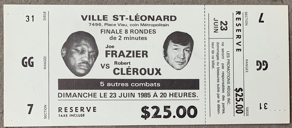 FRAZIER, JOE-ROBERT CLEROUX ON SITE FULL TICKET (1985)