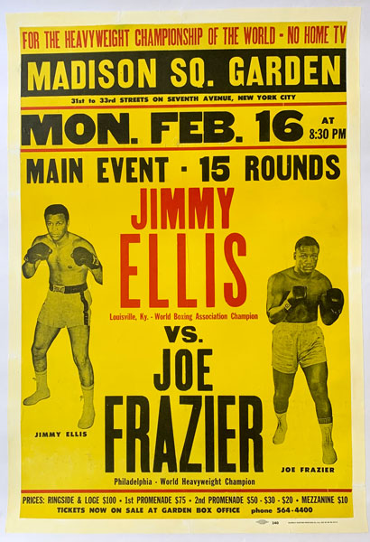 FRAZIER, JOE-JIMMY ELLIS I ON SITE POSTER (1970-FRAZIER WINS TITLE)
