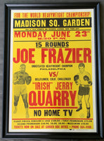 FRAZIER, JOE-JERRY QUARRY I ON SITE POSTER (1969-RARE ONE SHEET SIZE)