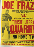 FRAZIER, JOE-JERRY QUARRY I ON SITE POSTER (1969-RARE ONE SHEET SIZE)