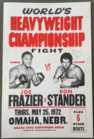 FRAZIER, JOE-RON STANDER ON SITE POSTER (1972-SIGNED BY STANDER)