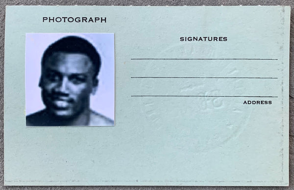 FRAZIER, JOE MICHIGAN BOXING LICENSE (1971-AS WORLD HEAVYWEIGHT CHAMPI ...