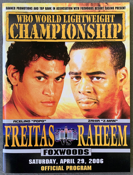 FREITAS, ACELINO-ZAHIR RAHEEM & ANDRE WARD-ANDY KOLLE OFFICIAL PROGRAM (2006)