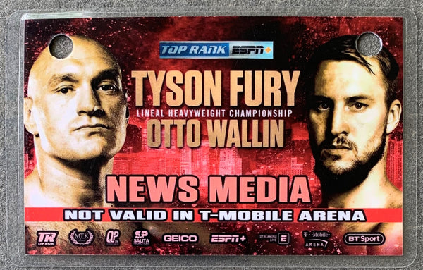 FURY, TYSON-OTTO WALLIN NEWS MEDIA CREDENTIAL (2019)