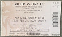 FURY, TYSON-DEONTAY WILDER II FULL ON SITE TICKET (2020)