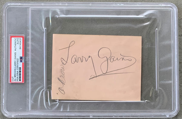 BROWN, PANAMA AL & LARRY GAINS SIGNED CUT ALBUM PAGE (PSA/DNA)