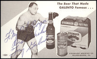 GALENTO, TONY SIGNED ADVERTISING POSTCARD