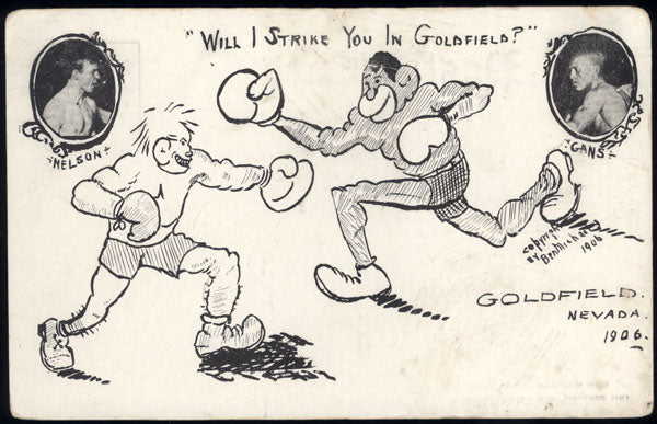 GANS, JOE-BATTLING NELSON ORIGINAL SOUVENIR POSTCARD (1906)