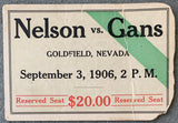 GANS, JOE-BATTLING NELSON STUBLESS TICKET (1906-PSA/DNA  PR 1))