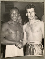 GAVILAN, KID-PETER WATERMAN ORIGINAL WIRE PHOTO (1956-WEIGHING IN)