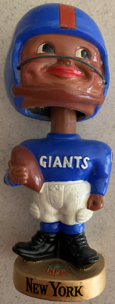 VINTAGE 1962 "BLACK FACE" NEW YORK GIANTS BOBBLEHEAD NODDER MASCOT NFL RARE!