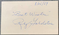 GOLDSTEIN, RUBY SIGNED INDEX CARD